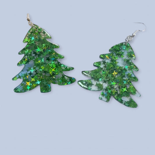 Acrylic Christmas Tree Women’s Earrings